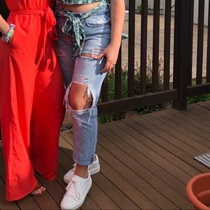 Distressed American Eagle Boyfriend Jeans